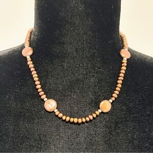Honora Bronze Coin and Potato Pearl Necklace